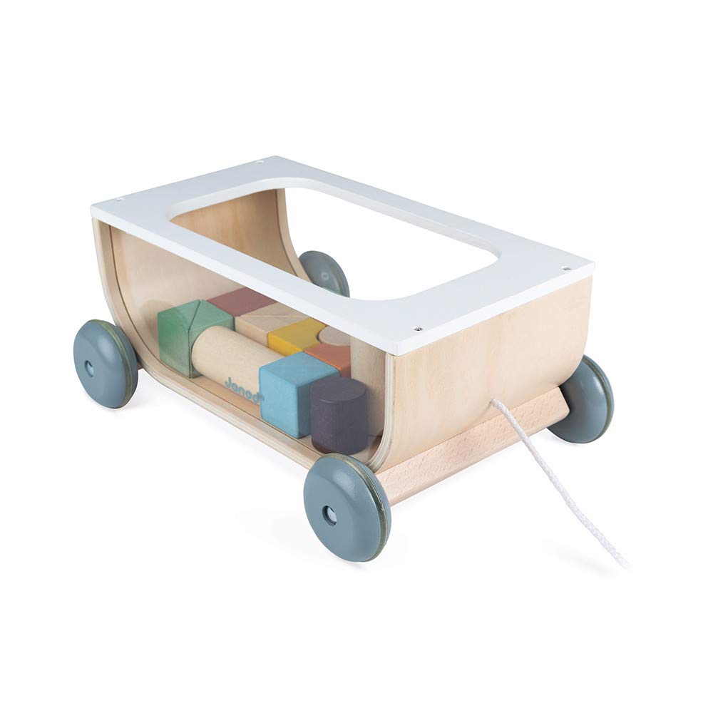 janod-sweet-cocoon-chariot-de-cubes-tirer-bois-17-cubes-j04407 image 1