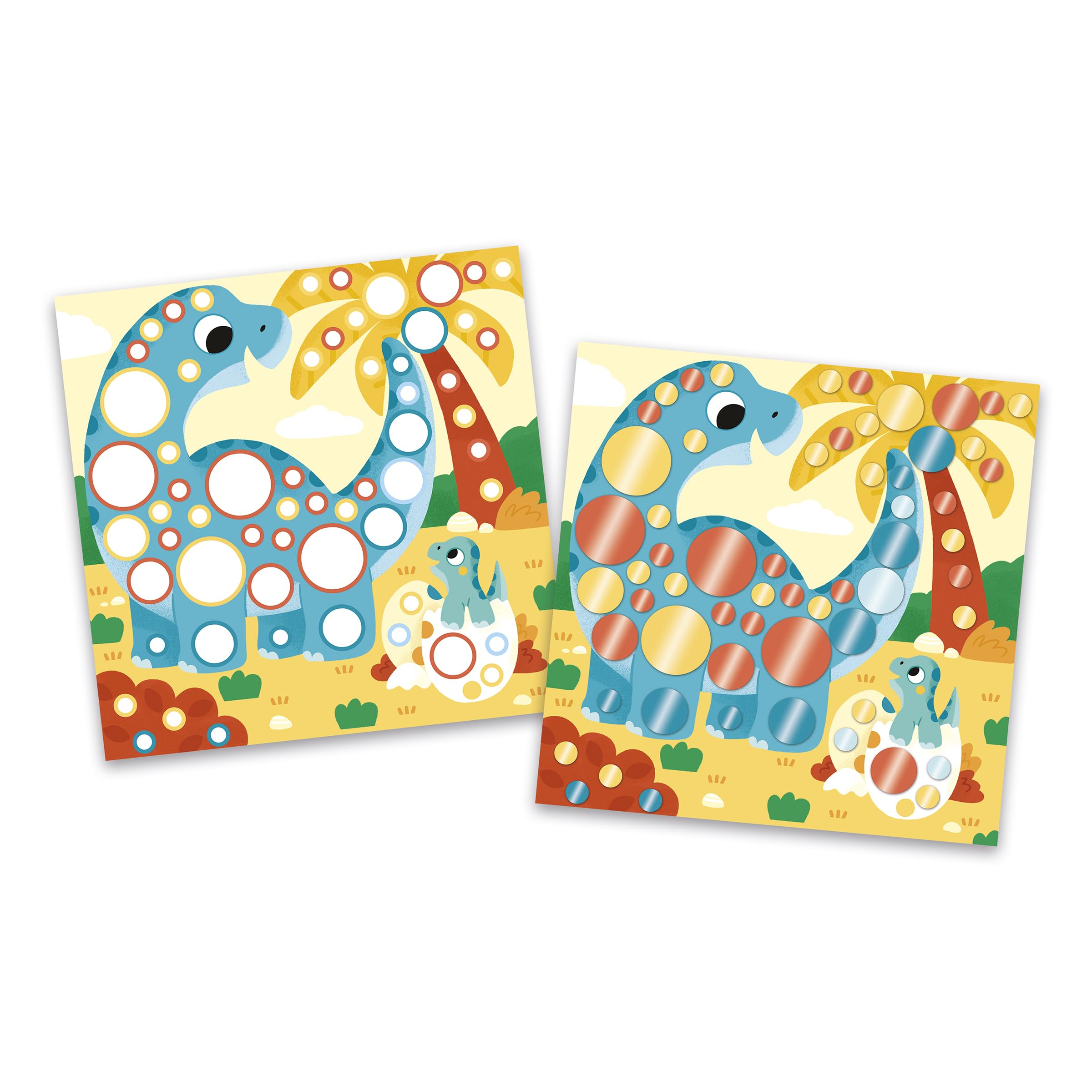 janod-gommettes-rondes-effet-m-talis-es-kit-cr-atif-4-tableaux-animaux-d-s-3-ans image 4