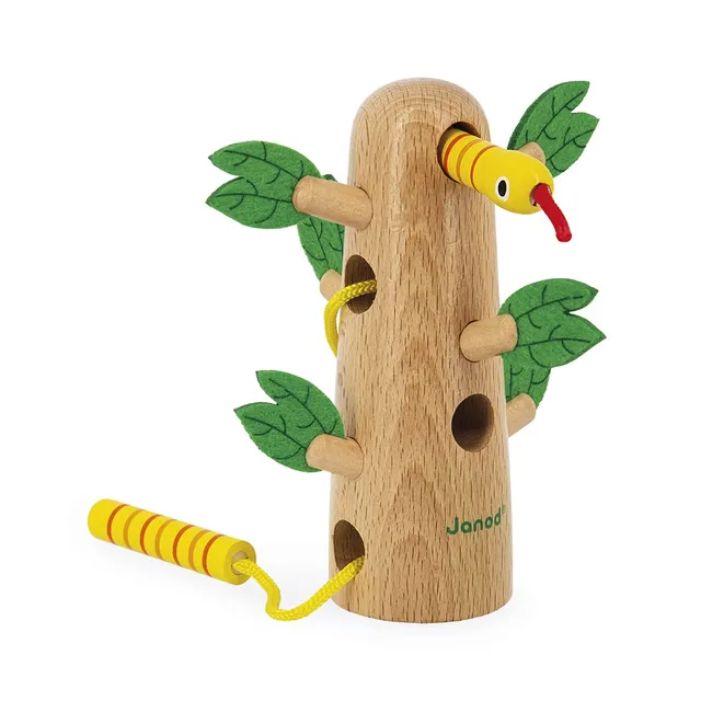 janod-arbre-tropical-lacer-tropik-j08265-jouet-d-veil-bois-motricit-fine image 1