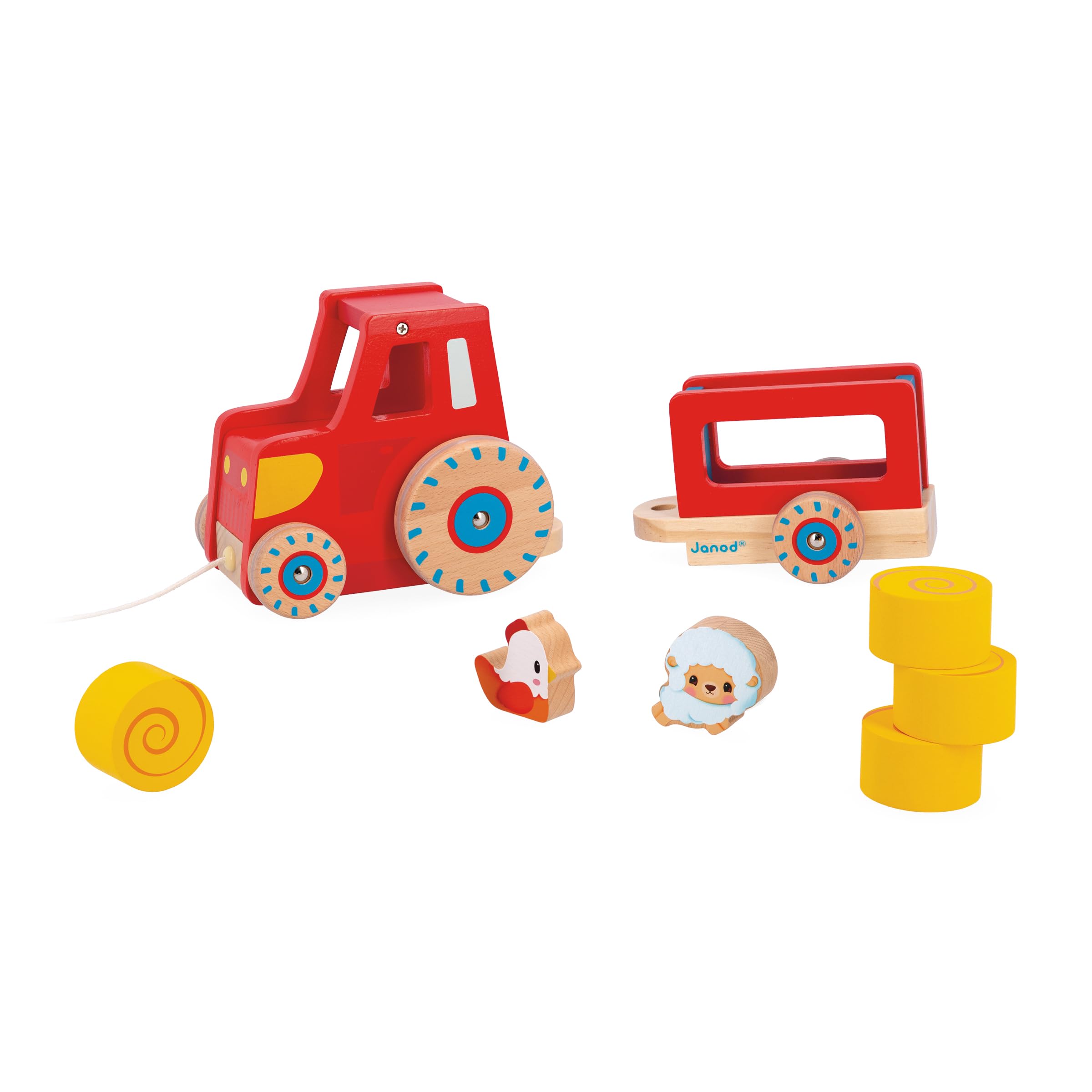 janod-j03317-tracteur-tirer-en-bois-avec-remorque-et-animaux-de-la-ferme image 4