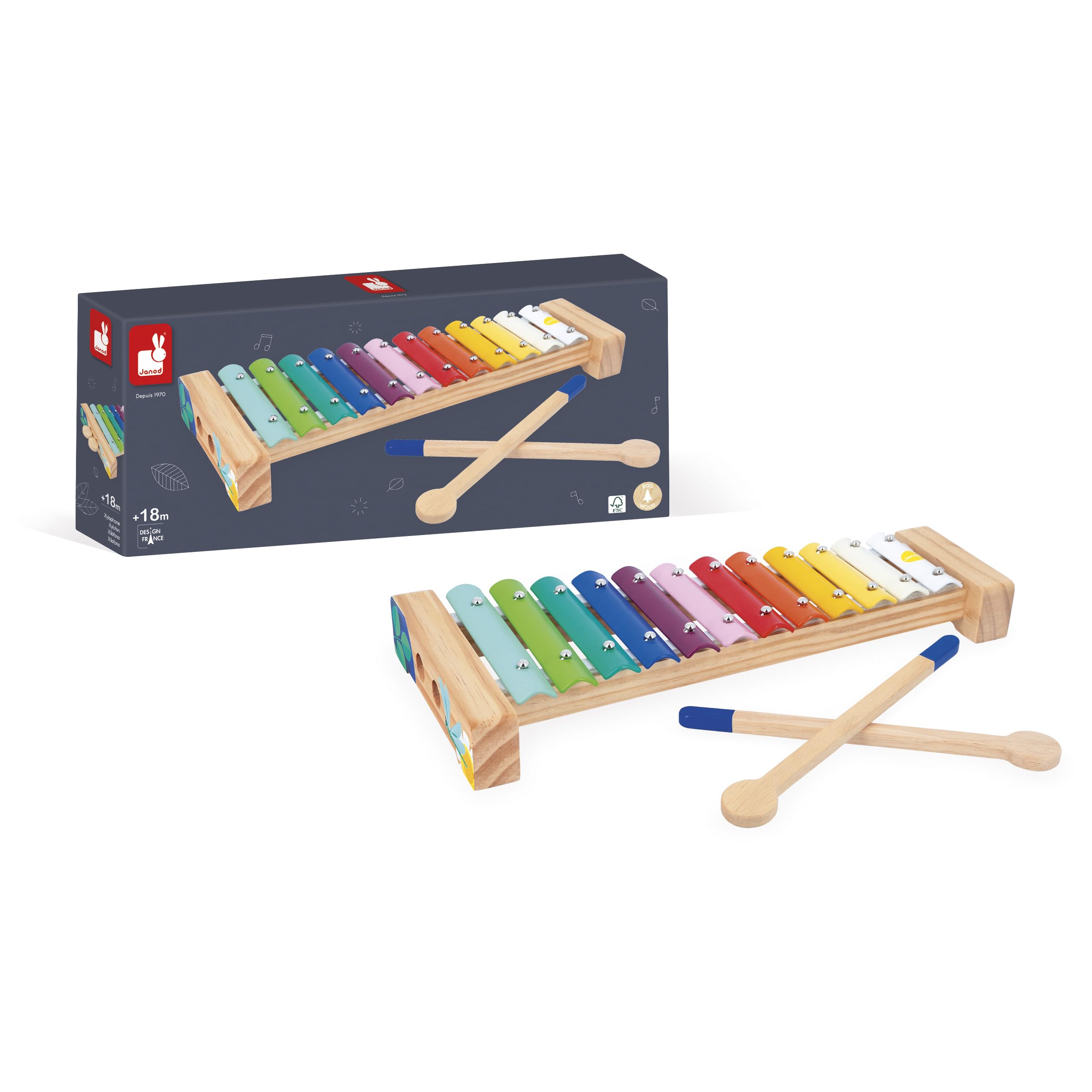 janod-j07663-xylophone-en-bois-et-m-tal-12-touches-2-baguettes image 5