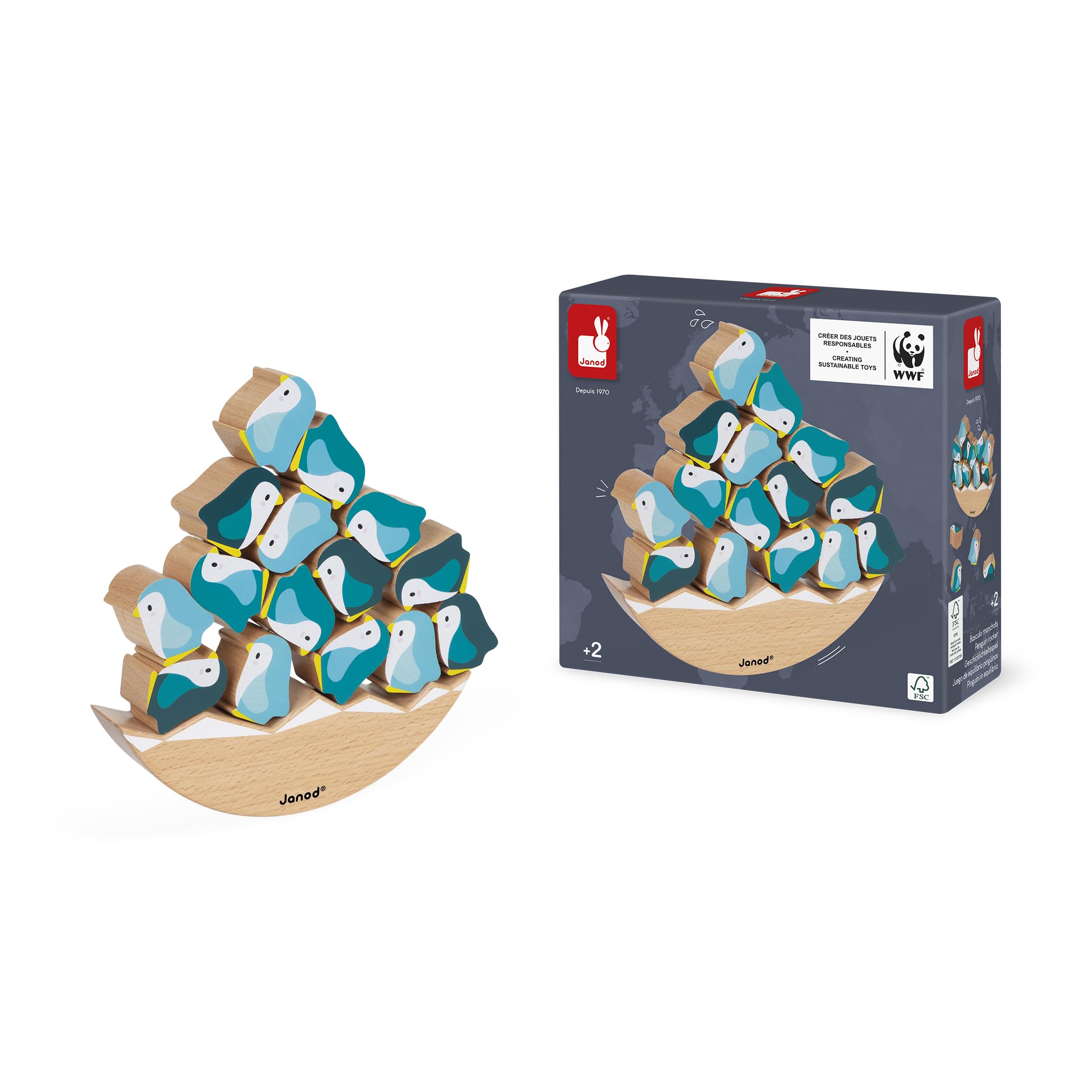 janod-basculo-manchots-en-bois-j08602-jeu-d-quilibre-wwf image 8