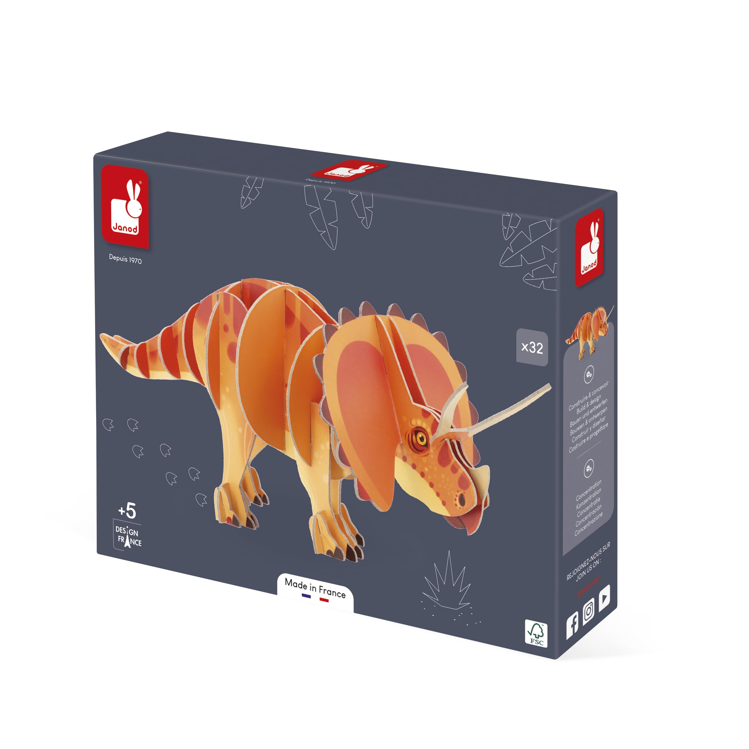 janod-j05838-puzzle-enfant-3d-dinosaure-tric-ratops-32-pi-ces image 3