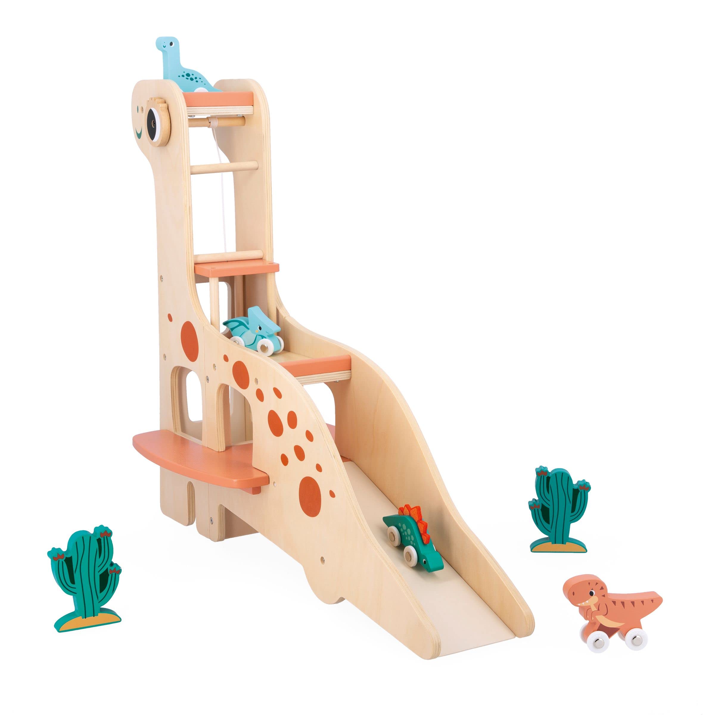 janod-garage-dino-diplodocus-bois-fsc-4-dinos-pousser-2-cactus-d-s-24-mois image 4