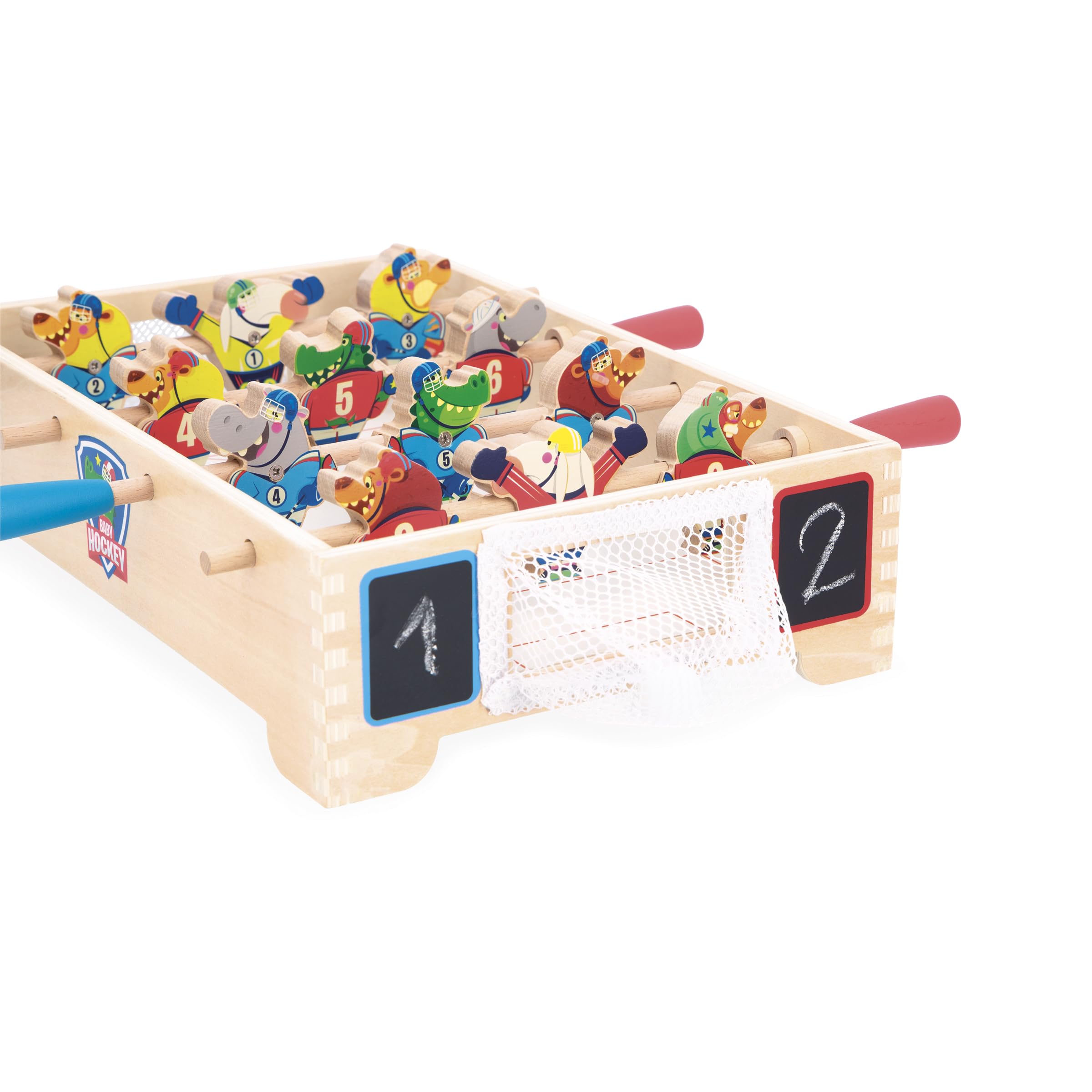 janod-mini-baby-foot-de-table-hockey-sur-glace-j03367-bois-12-joueurs image 2
