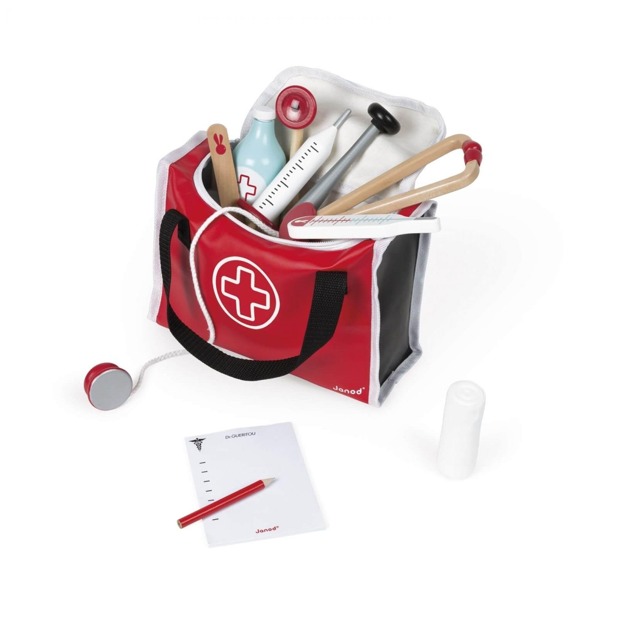 janod-j06513-mallette-de-docteur-enfant-rouge-10-accessoires-bois-massif image 3