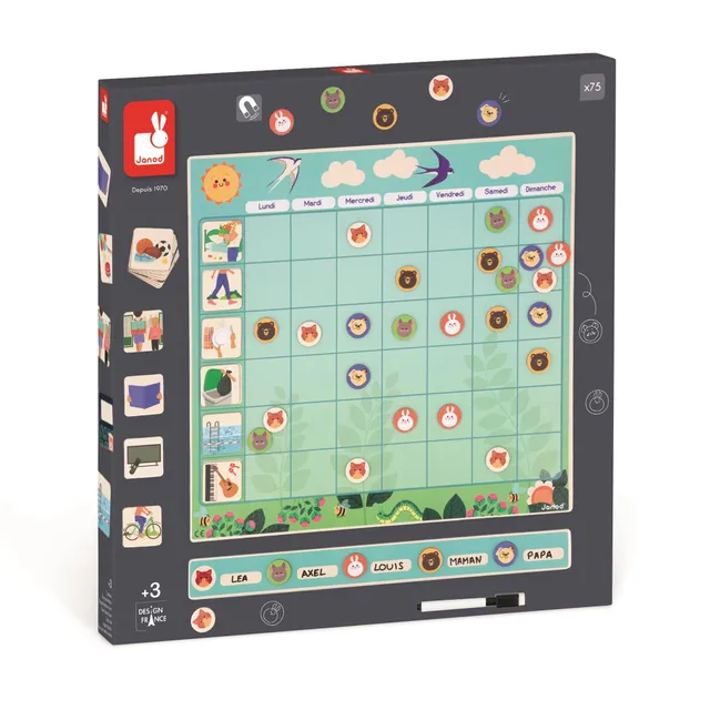 janod-j05469-tableau-d-organisation-magn-tique-97-magnets-famille-5-personnes image 1