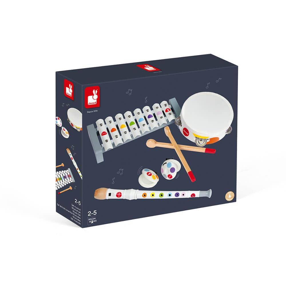 janod-set-musical-confetti-xylophone-tambourin-fl-te-castagnettes image 2