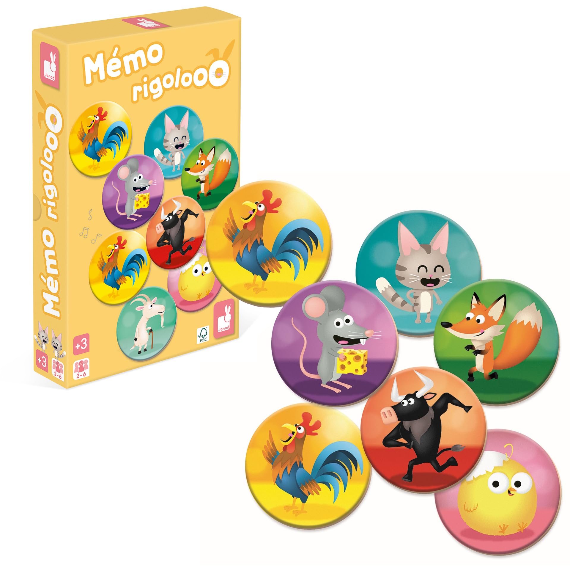 janod-m-mo-rigolooo-j02736-jeu-de-m-moire-animaux-40-cartes image 1