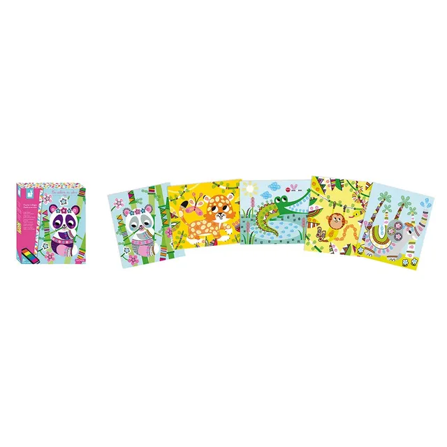 janod-kit-cr-atif-encrier-doigts-panda-et-ses-amis-5-tableaux image 1