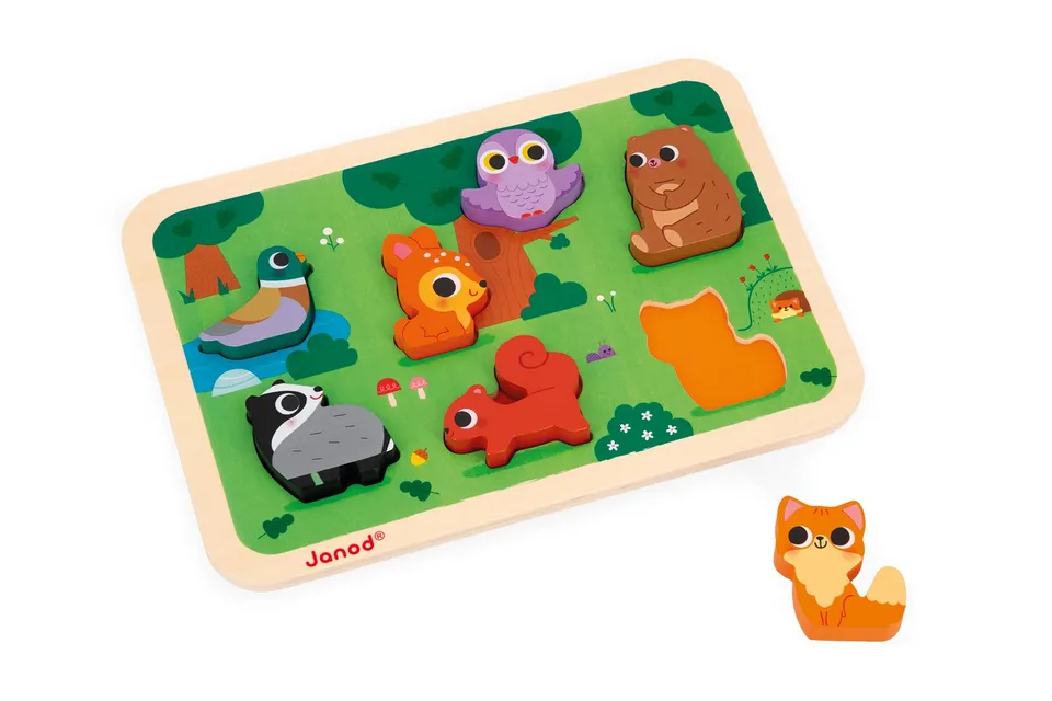 janod-chunky-puzzle-la-for-t-j07123-puzzle-bois-7-pi-ces-d-s-18-mois image 1