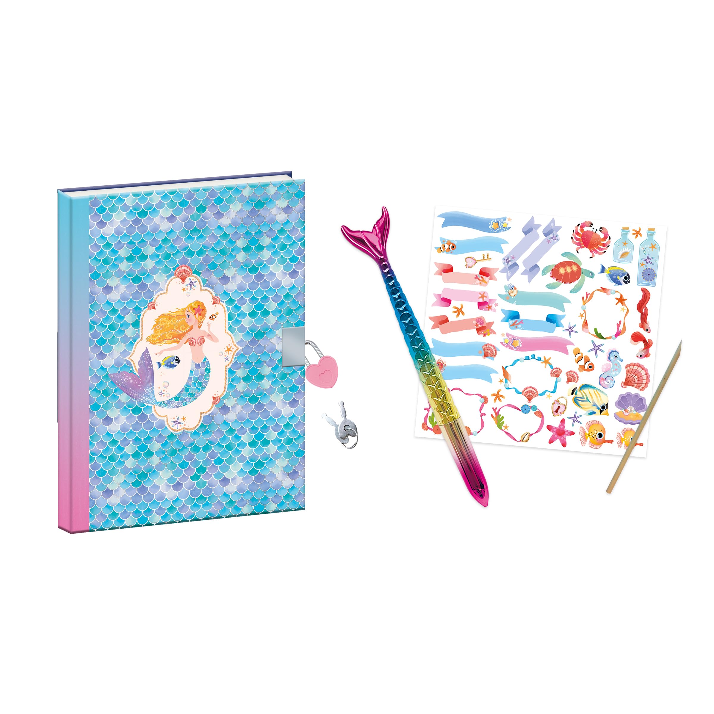 janod-magic-ocean-j09109-carnet-secret-journal-intime-sir-ne-stylo image 2