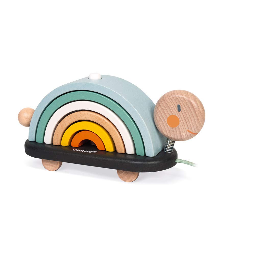 janod-sweet-cocoon-tortue-arc-en-ciel-en-bois-tirer-6-arcs-empiler-j04405 image 4