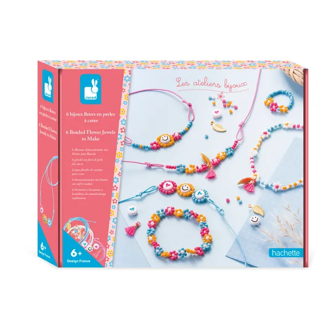 janod-les-ateliers-bijoux-j07998-coffret-6-bijoux-fleurs-perles-de-rocaille image 1