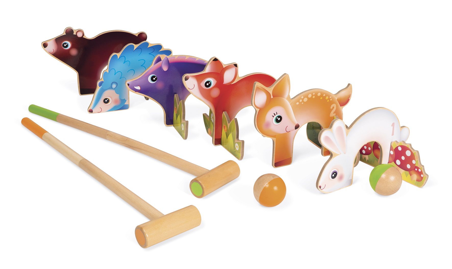 janod-animaux-de-la-for-t-j03207-jeu-de-croquet-en-bois-plein-air image 2