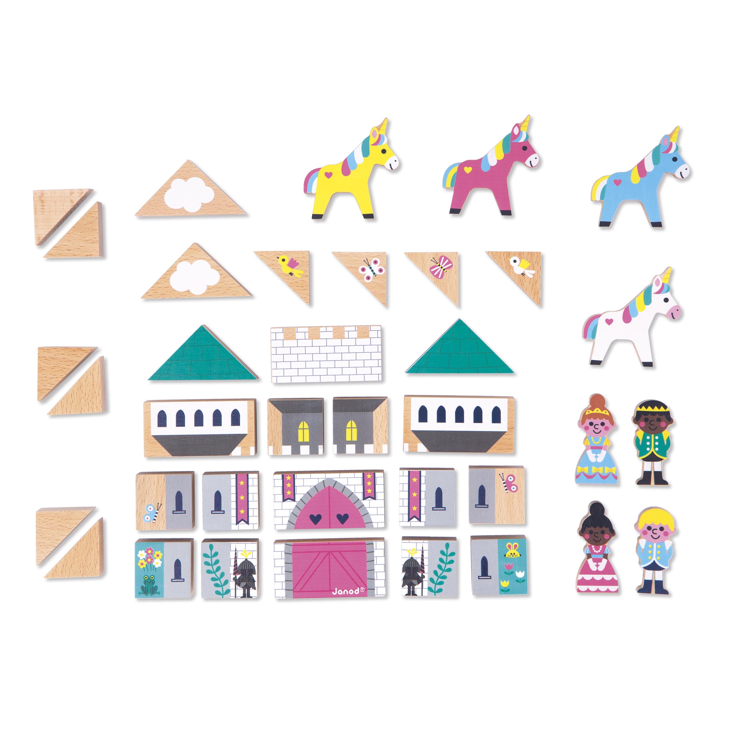 janod-cross-roads-royaume-enchant-j05927-set-35-cubes-bois-massif-construction image 4