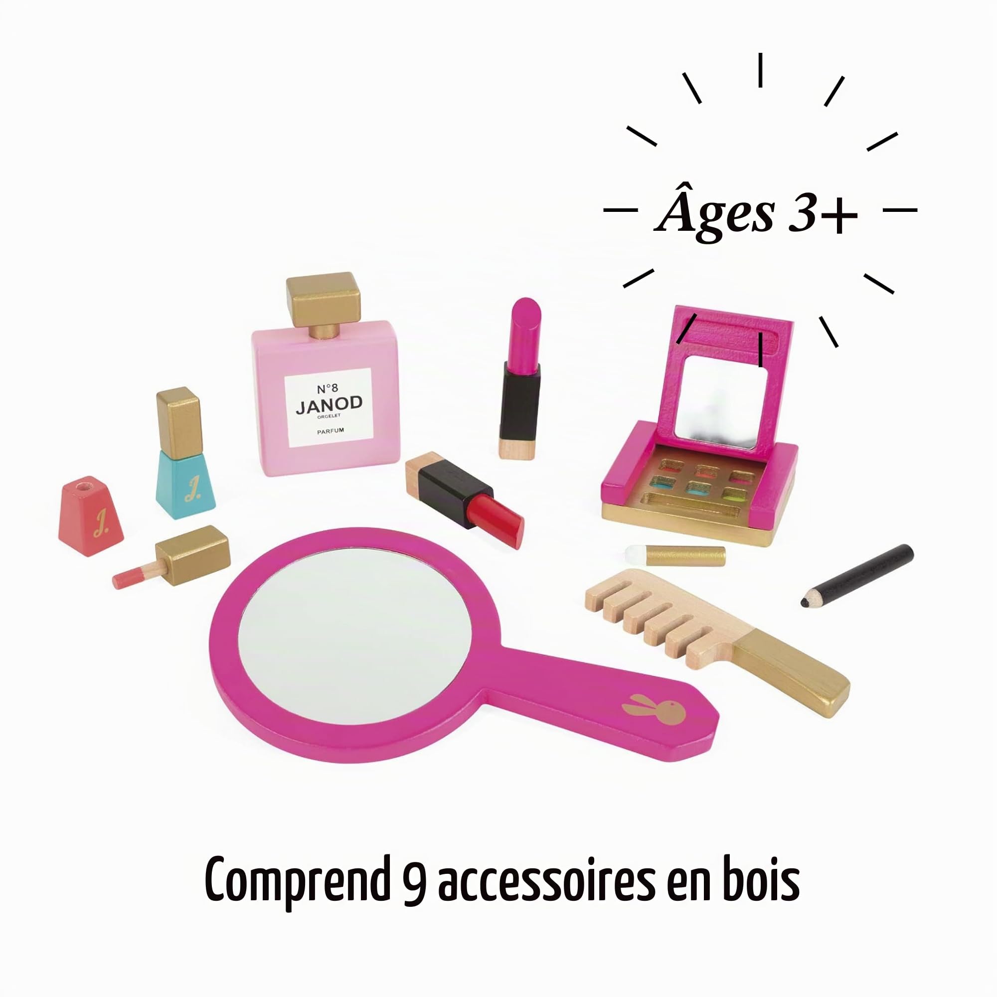 janod-vanity-enfant-p-tite-miss-j06514-trousse-beaut-rose-9-accessoires-bois image 2