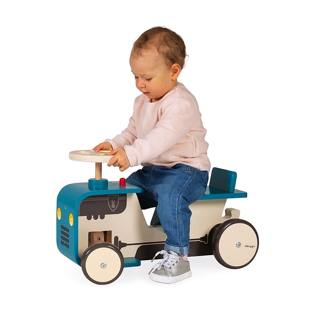 janod-j08053-porteur-tracteur-enfant-en-bois-volant-klaxon-18-mois image 3