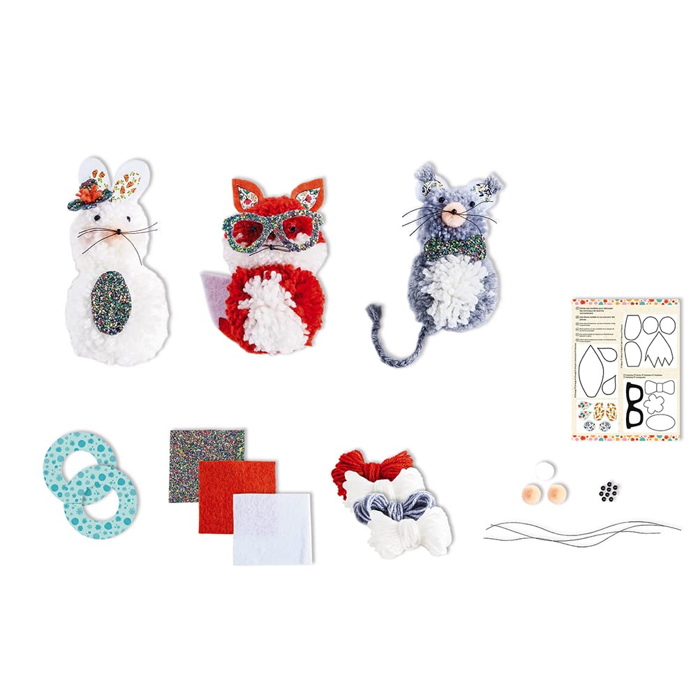 janod-kit-cr-atif-pompons-3-petits-animaux-renard-souris-lapin image 6