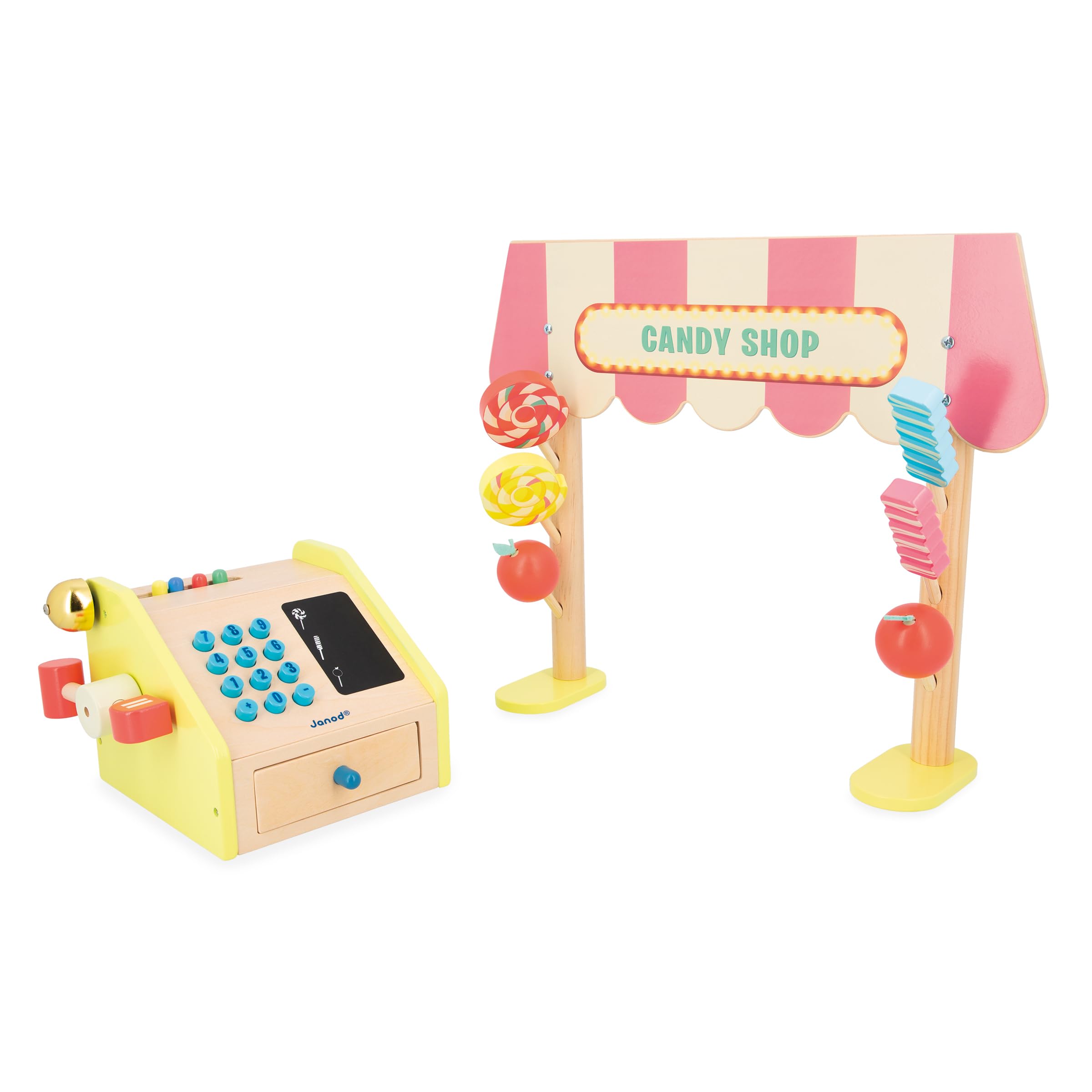 janod-applepop-j03350-marchande-bonbons-enfant-en-bois-avec-caisse-enregistreuse image 4