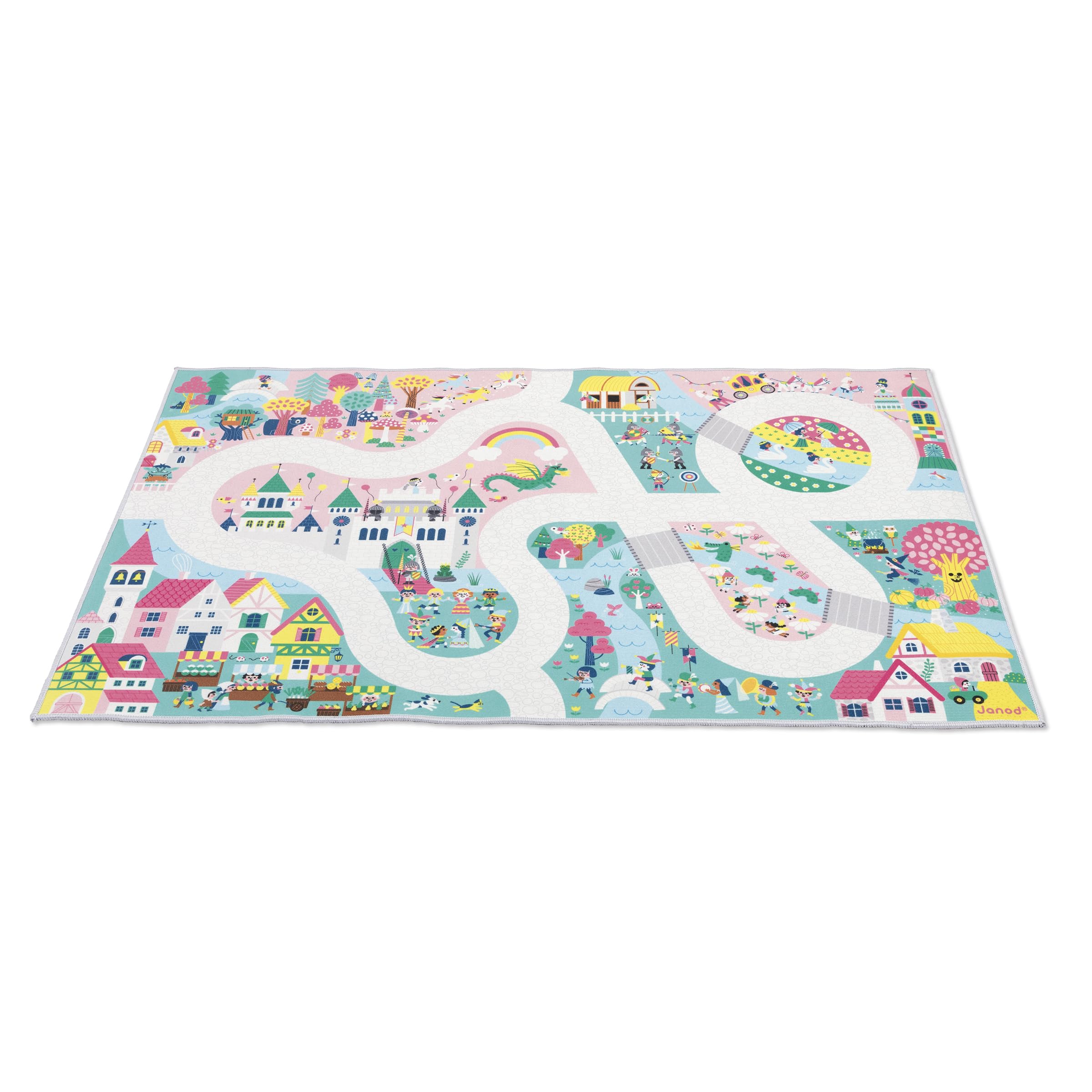 janod-cross-roads-j05920-tapis-voiture-royaume-enchant-120-x-78-cm-anti-d-rapant image 4