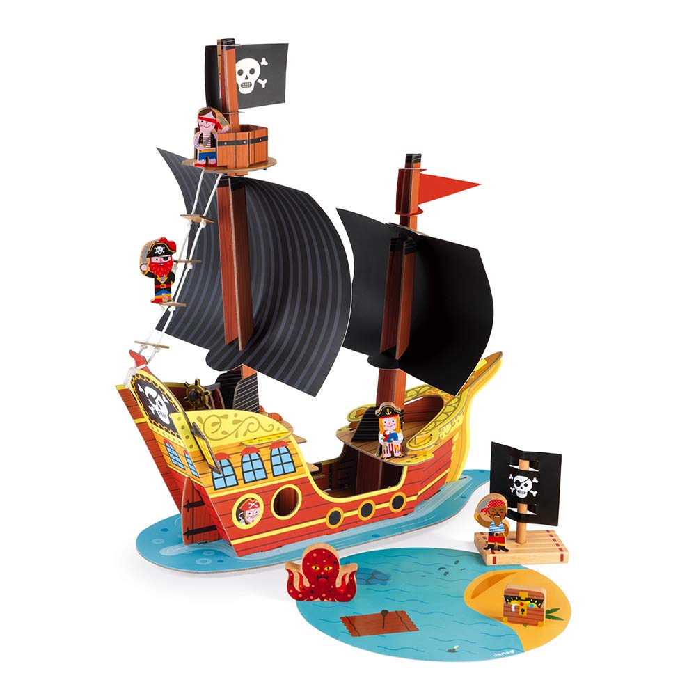 janod-story-j08579-bateau-pirates-construire-7-figurines-bois image 2