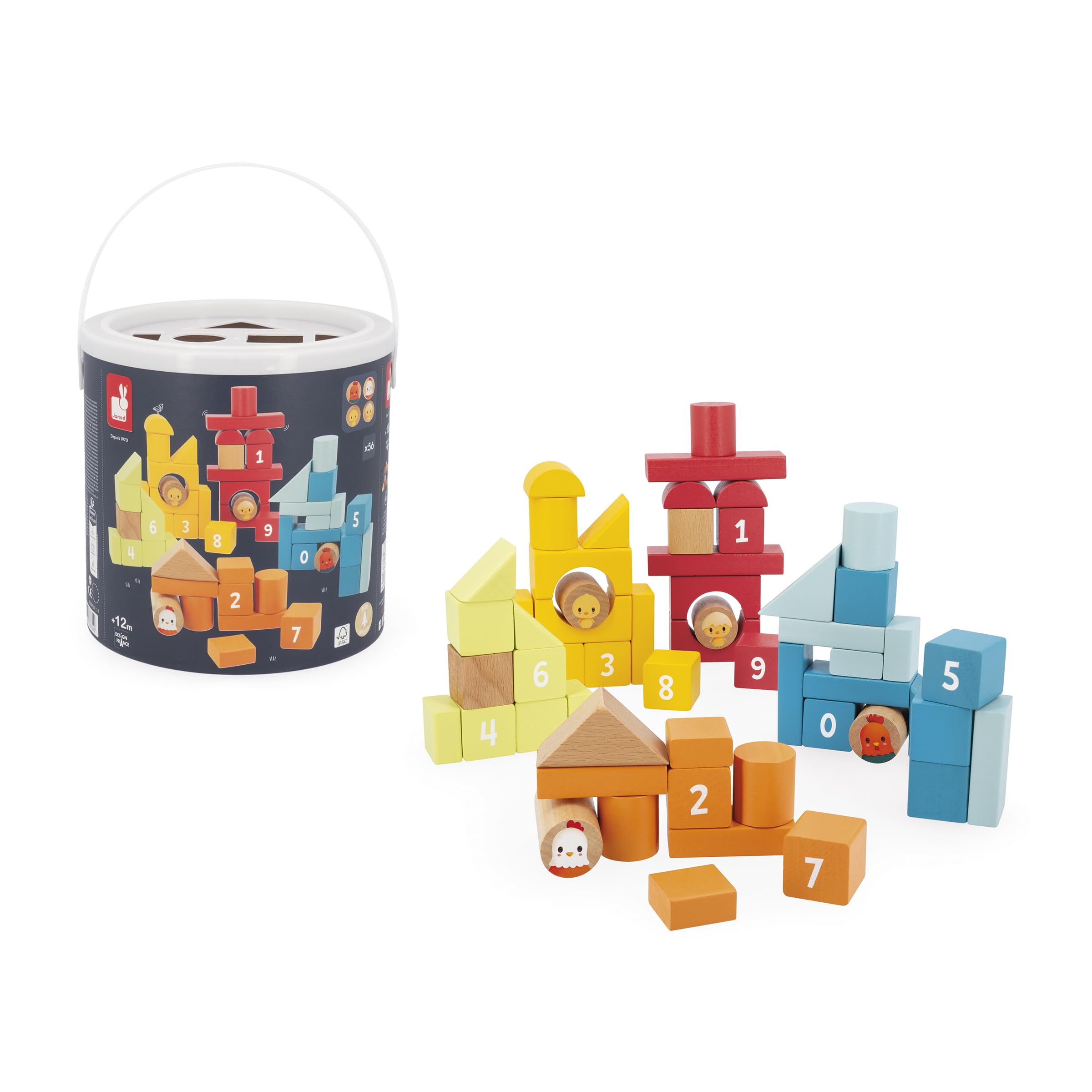 janod-baril-56-pi-ces-bois-ferme-premier-jeu-construction-1-an image 1