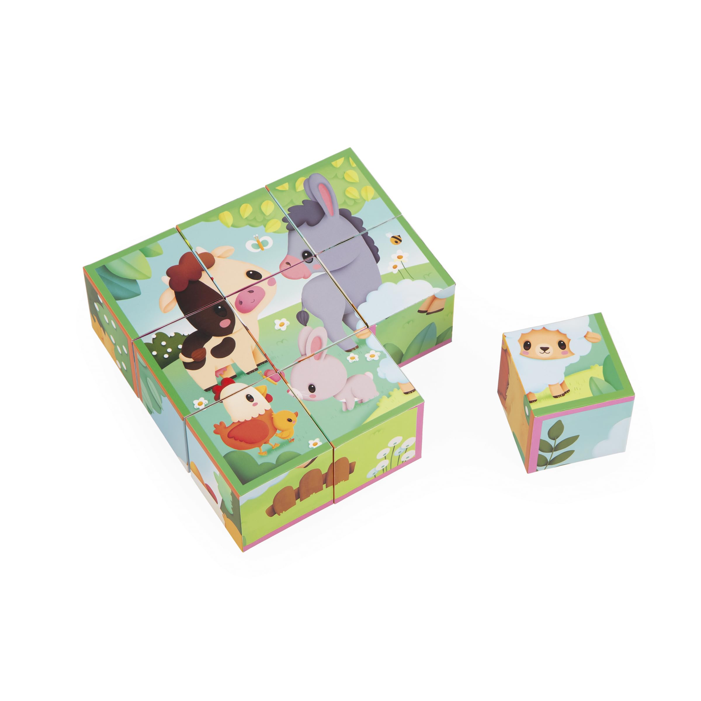 janod-puzzle-cubes-carton-ferme-9-cubes-6-puzzles-animaux-d-s-2-ans image 3