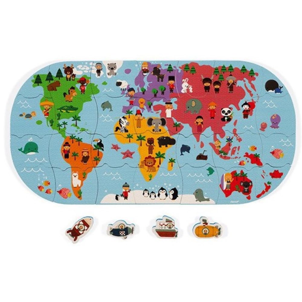 janod-carte-des-explorateurs-puzzle-de-bain-28-pi-ces-mousse-4-v-hicules image 4