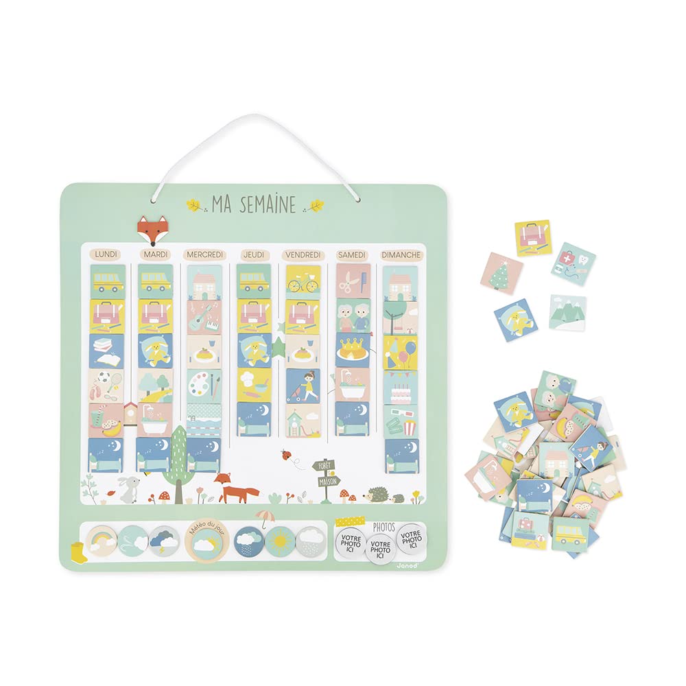 janod-mon-semainier-magn-tique-j05471-tableau-ducatif-en-bois-45-x-45-cm-88-magn image 3