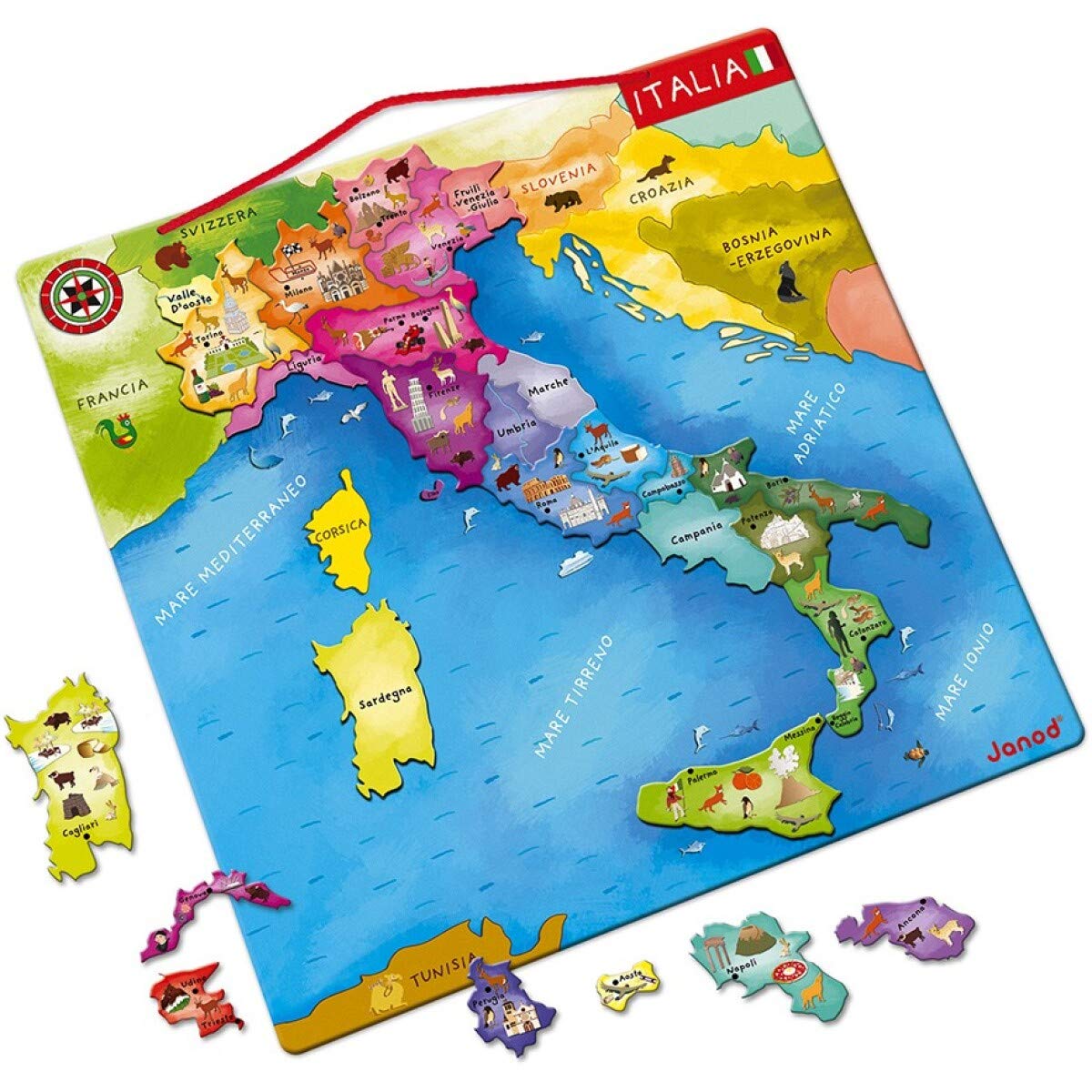 janod-carte-d-italie-magn-tique-j05488-puzzle-bois-20-pi-ces-7-12-ans image 1