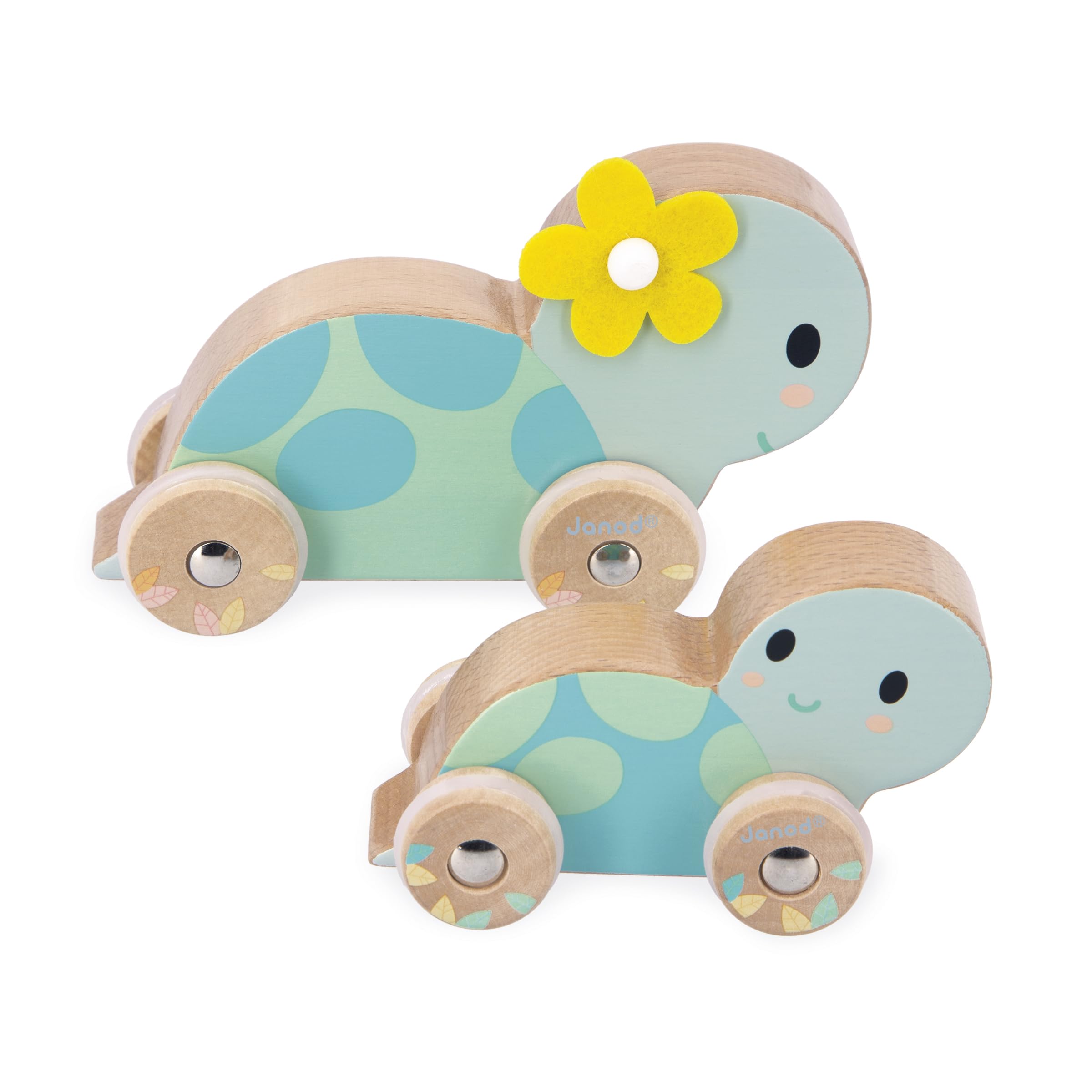 janod-j05148-set-de-2-tortues-en-bois-rouler-roues-silencieuses-d-s-1-an image 3