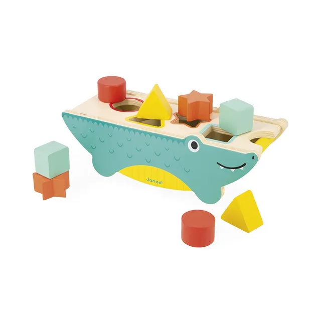 janod-tropik-bo-te-formes-croco-en-bois-8-pi-ces-12-mois image 1