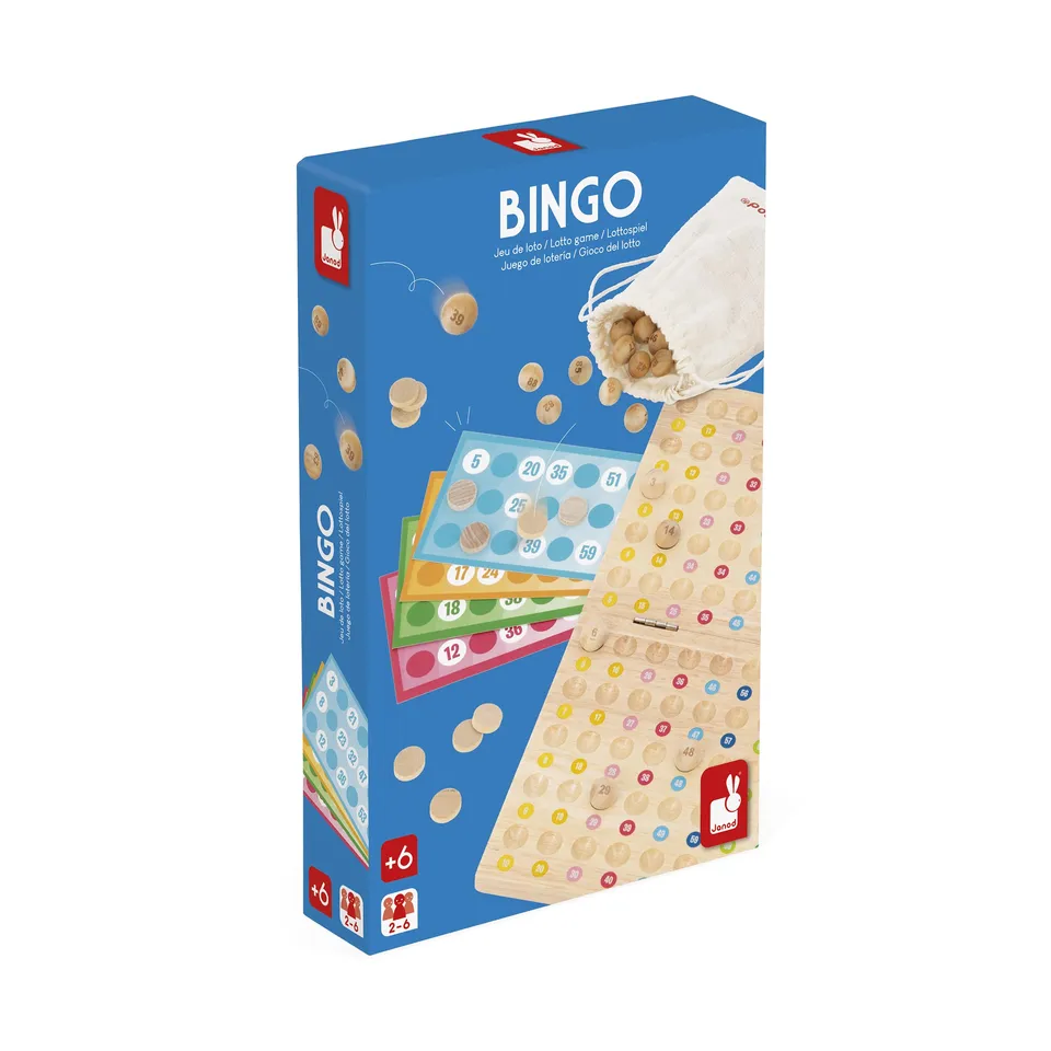 janod-mon-premier-bingo-jeu-de-loto-traditionnel-90-boules-48-cartes-90-pions-bo image 1