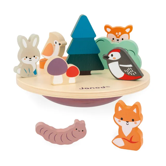 janod-j08642-jeu-d-quilibre-en-bois-cosyst-me-wwf-12-figurines-2-socles image 1