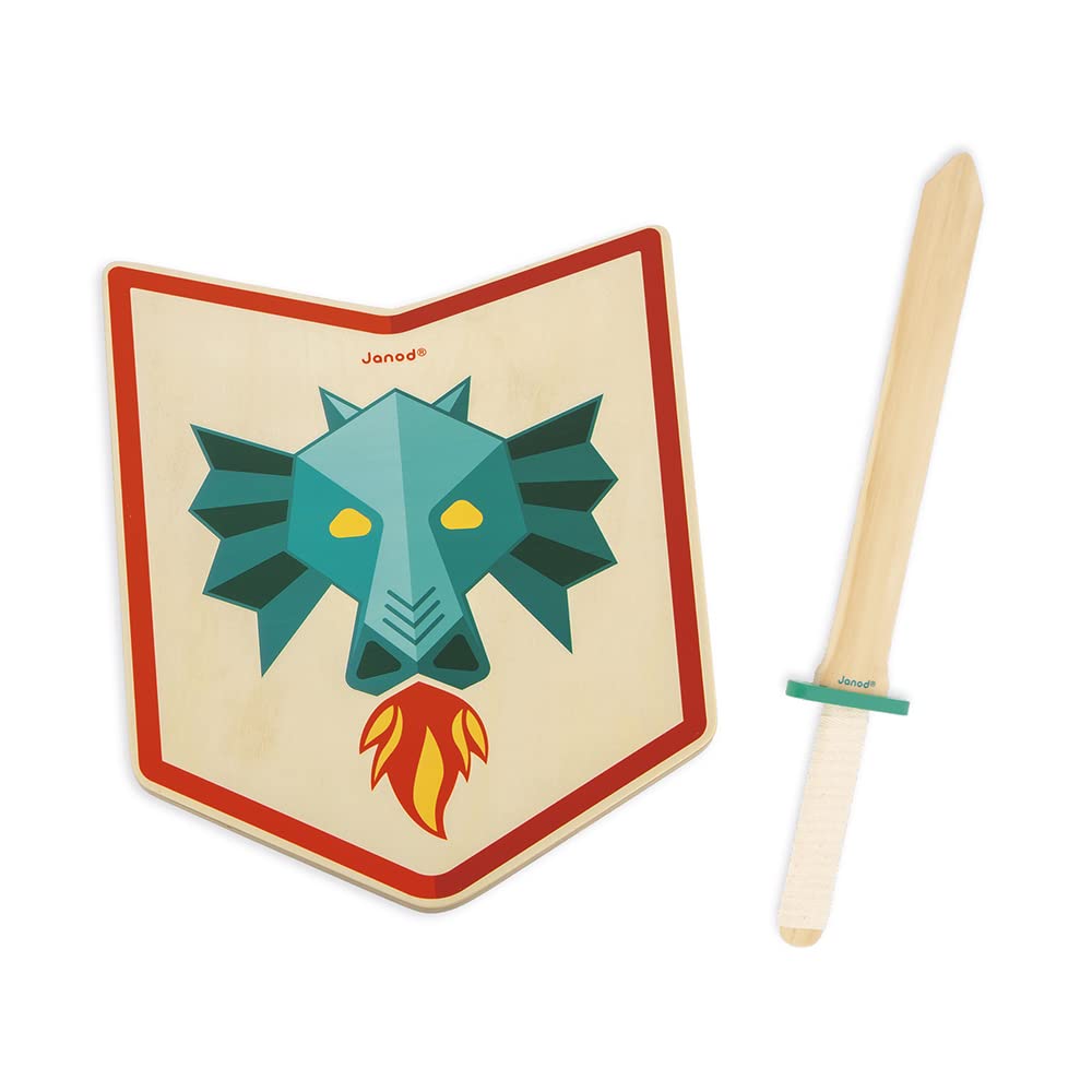 janod-j03171-set-chevalier-dragon-bouclier-et-p-e-en-bois image 1