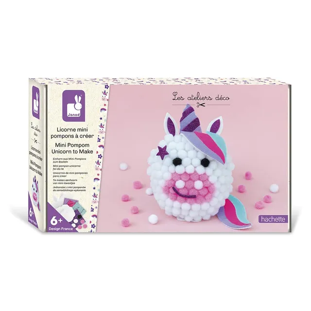 janod-les-ateliers-d-co-coffret-licorne-mini-pompons-cr-er-j07967 image 1
