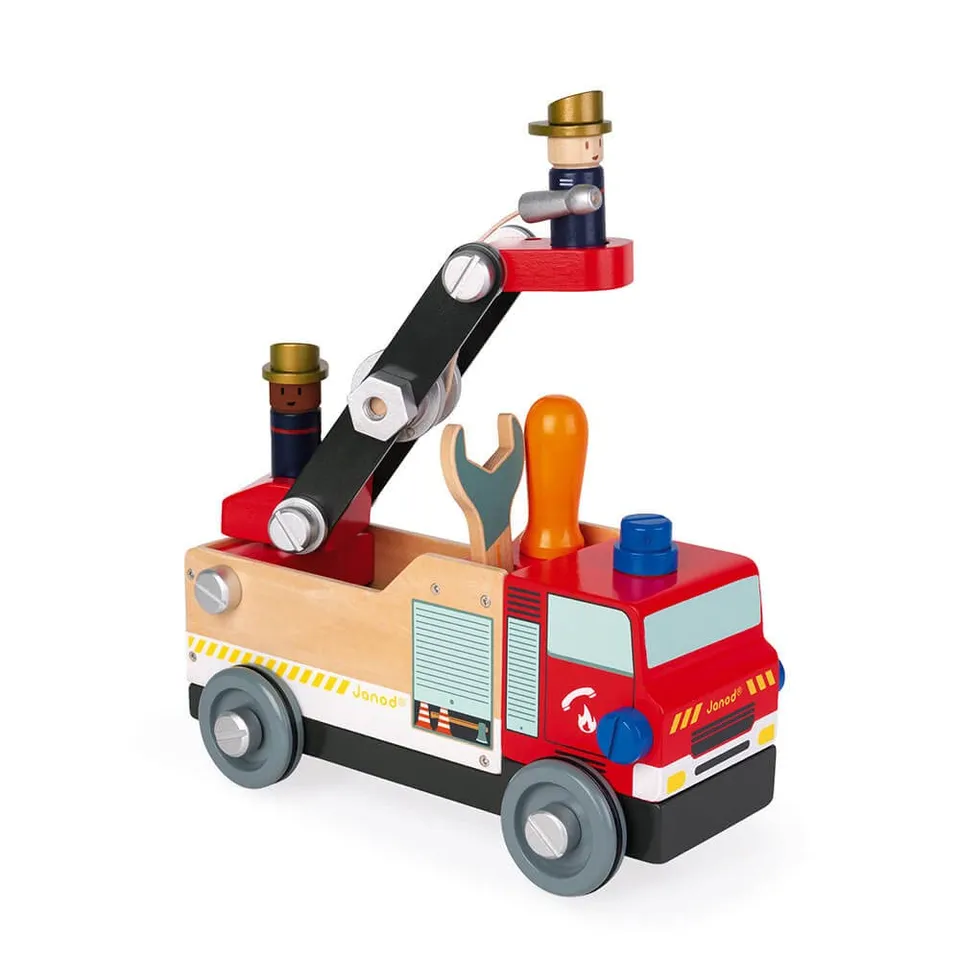 janod-brico-kids-camion-de-pompiers-en-bois-fsc-45-pi-ces-j06469 image 1