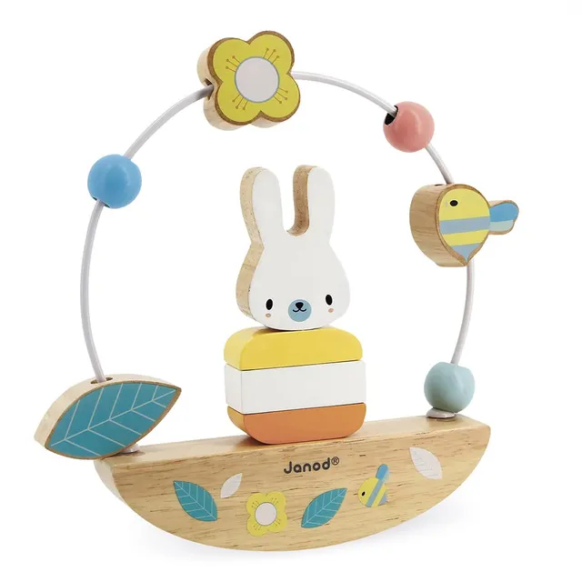 janod-j05149-looping-basculo-lapin-pure-jouet-d-veil-bois-3-en-1 image 1