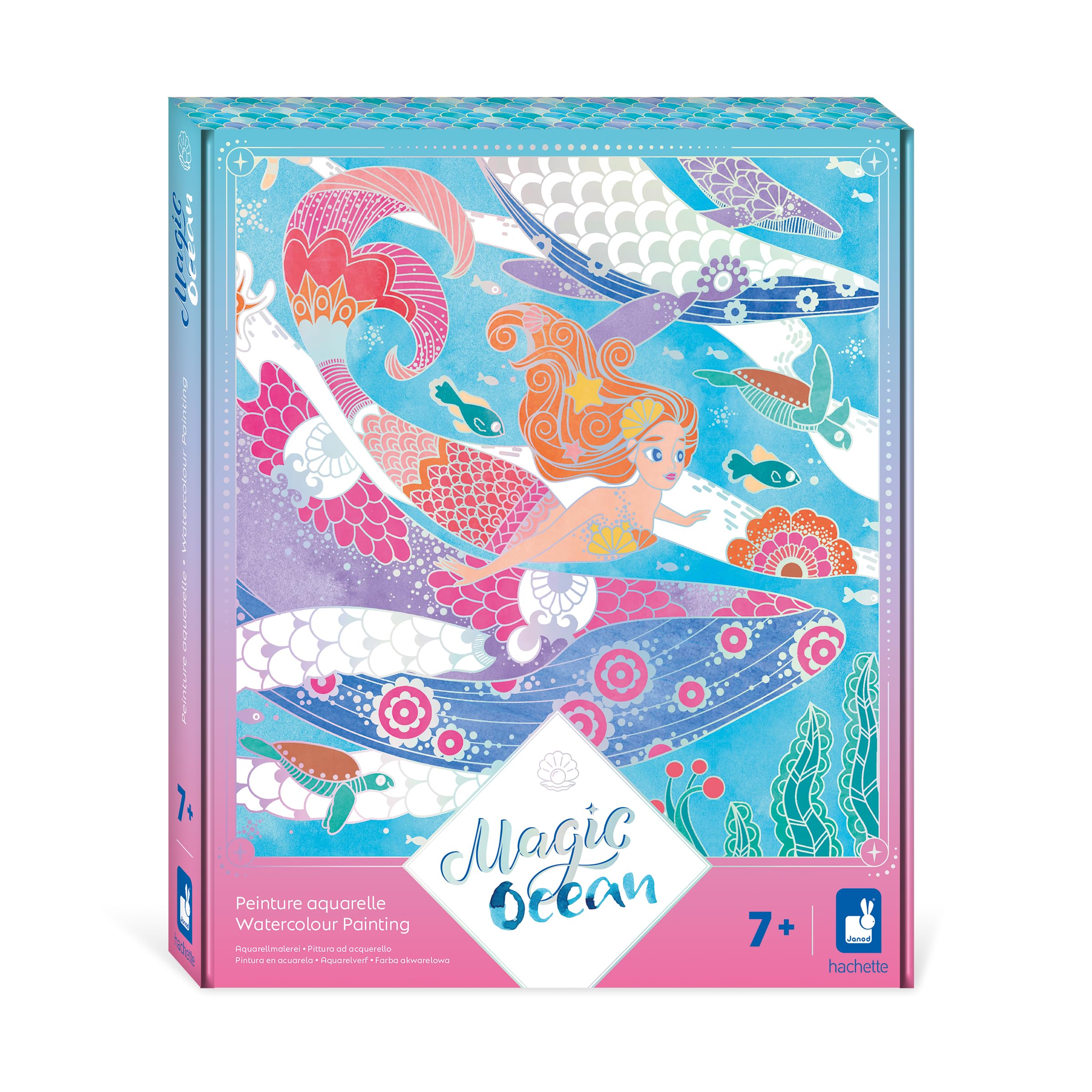 janod-les-ateliers-du-calme-magic-ocean-kit-peinture-aquarelle-4-tableaux-argent image 1