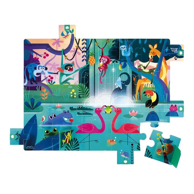 janod-puzzle-surprise-20-pi-ces-festin-dans-la-jungle-65-x-50-cm image 1