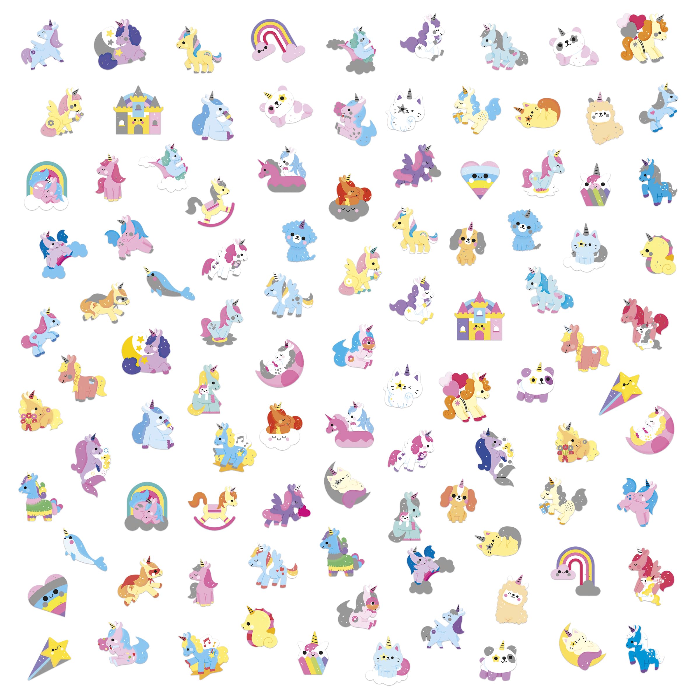 janod-j09190-pack-100-gommettes-licornes-5x5cm-stickers-enfant image 3