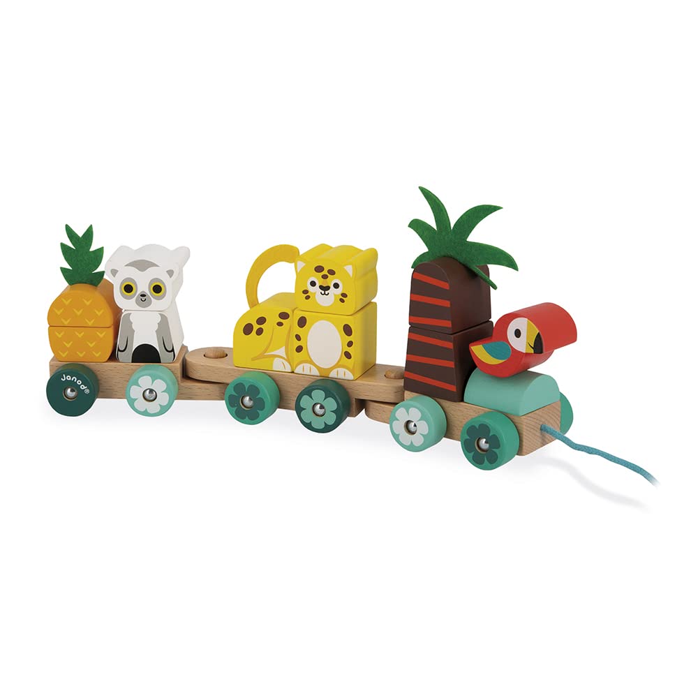 janod-train-tropical-tirer-tropik-j08272-jouet-en-bois-11-pi-ces-3-wagons image 4