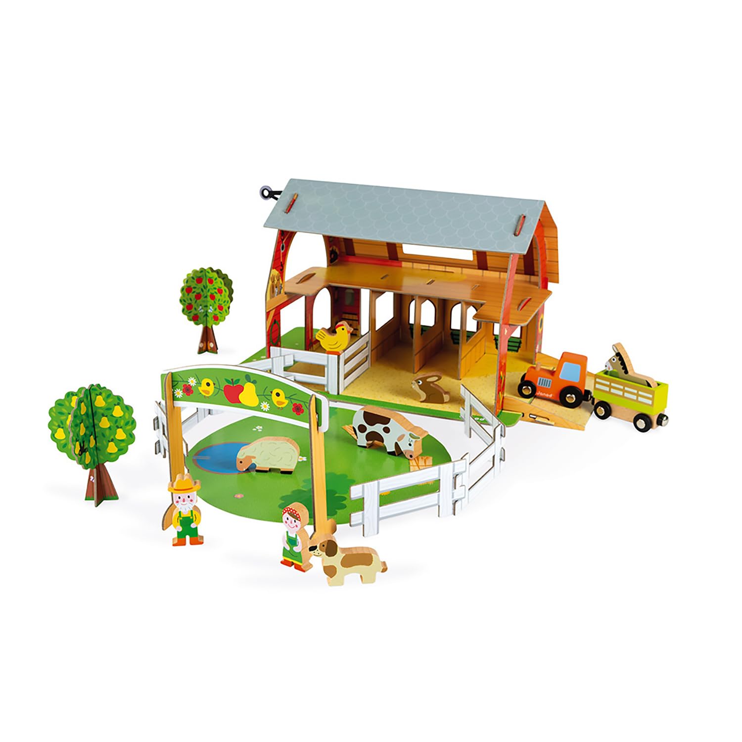 janod-ferme-des-animaux-story-j08577-ferme-construire-10-figurines-bois image 6
