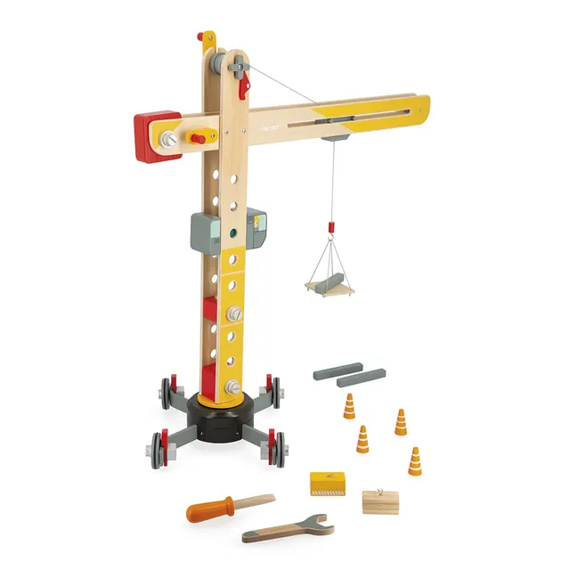 janod-brico-kids-grande-grue-en-bois-74-cm-jeu-de-construction-360 image 1