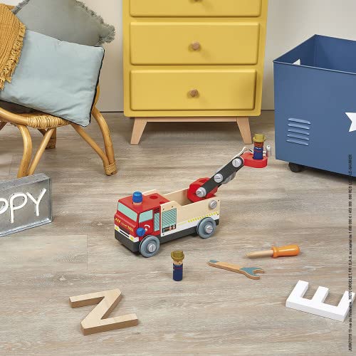 janod-brico-kids-camion-de-pompiers-en-bois-fsc-45-pi-ces-j06469 image 7