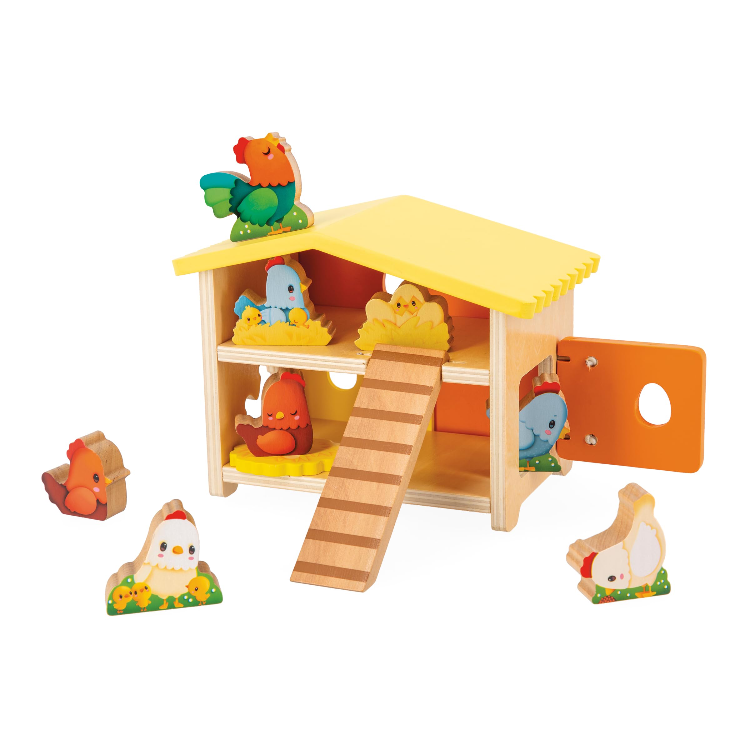 janod-j03311-mon-premier-poulailler-en-bois-fsc-1-poulailler-9-poules image 2
