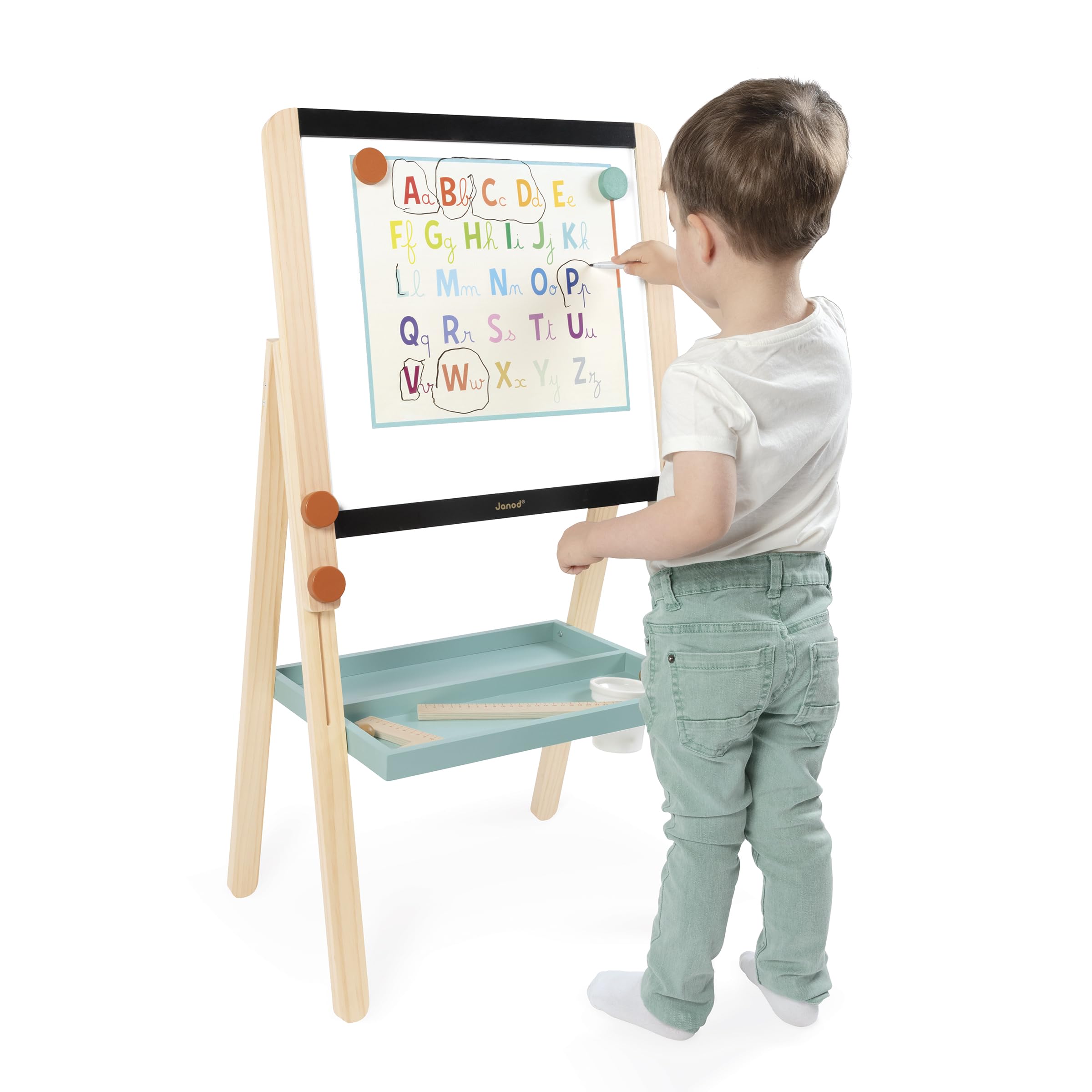 janod-tableau-double-face-en-bois-ajustable-ardoise-craie-blanche-magn-tique-18- image 5