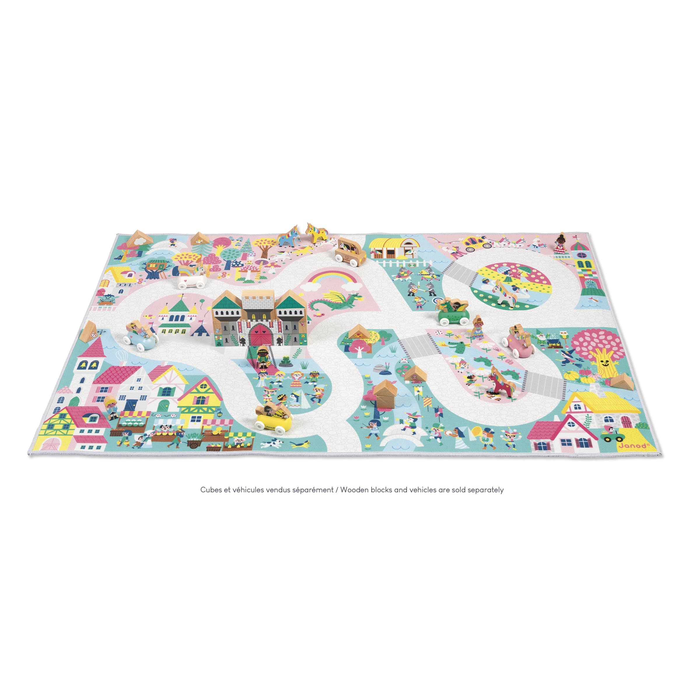 janod-cross-roads-j05920-tapis-voiture-royaume-enchant-120-x-78-cm-anti-d-rapant image 3