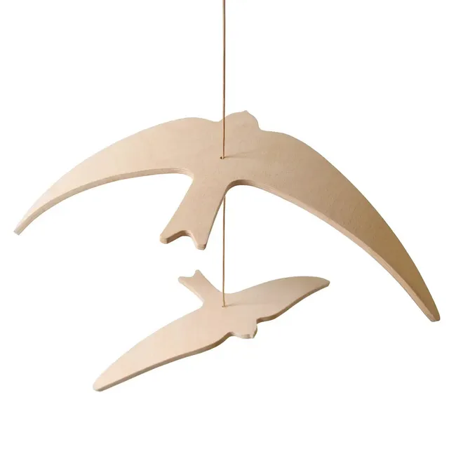 charlie-crane-kano-birds-mobile-en-bois-2-hirondelles-cordon-cuir image 1